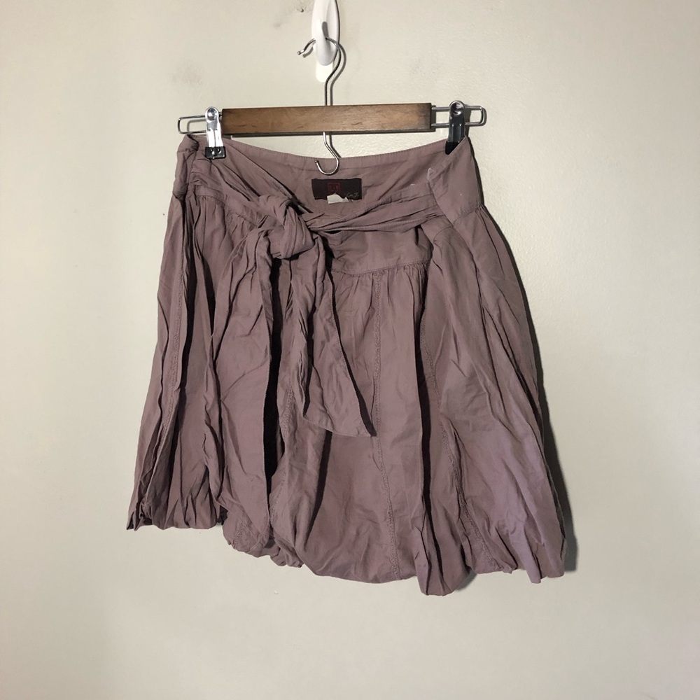 Liu Jo balloon mini skirt gathered puffy hemline self-tie waist bow mauve Italy